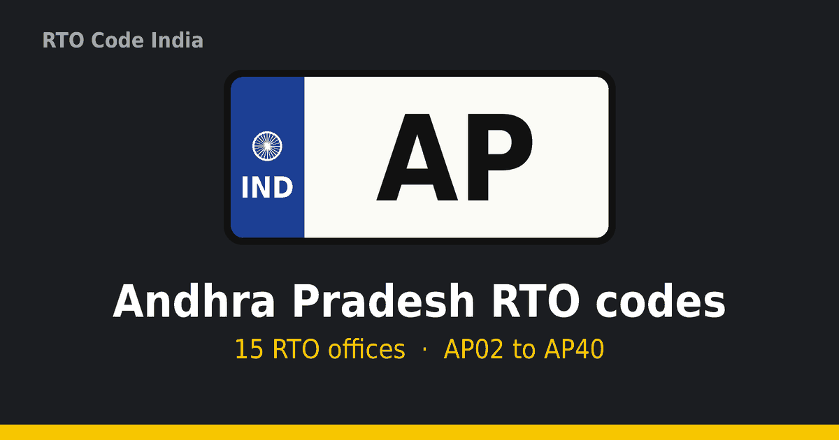 AP – ఆంధ్రప్రదేశ్ ఆర్టీఓ కోడ్ ఇండియా