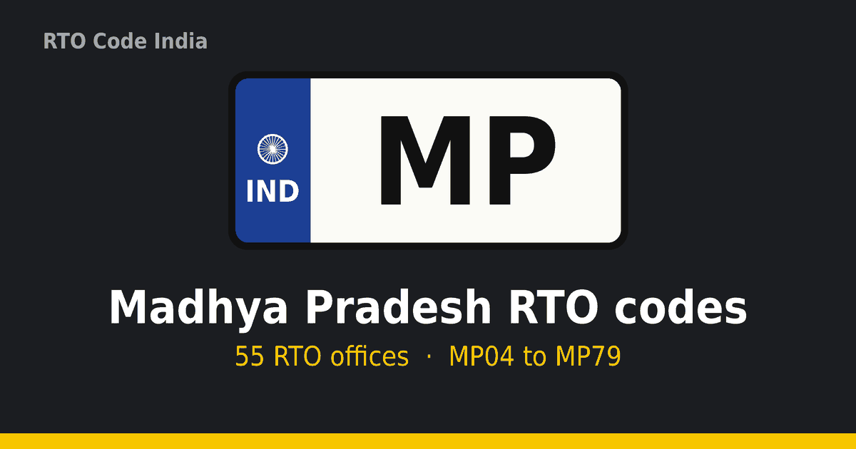 MP – मध्य प्रदेश आरटीओ कोड इंडिया
