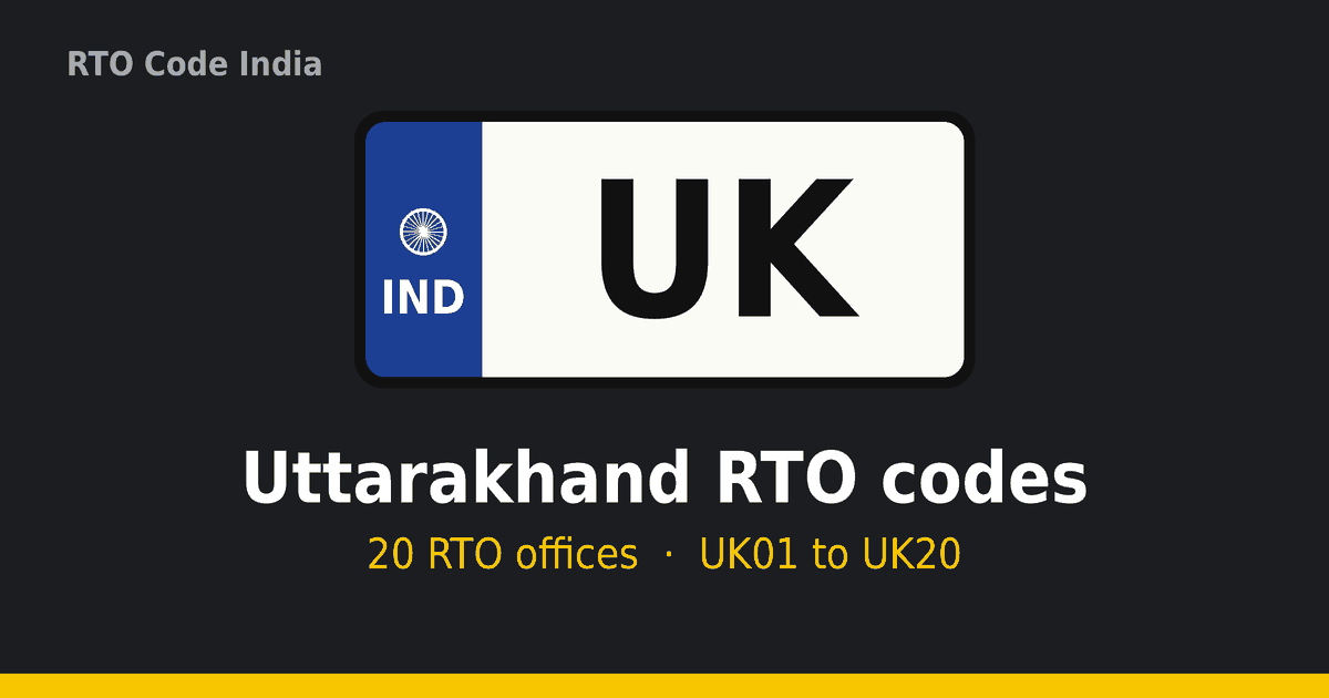 UK – उत्तराखंड आरटीओ कोड इंडिया